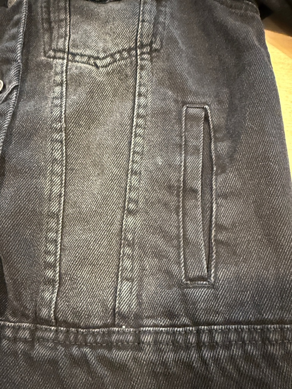 Free People Rumors Black Washed Denim Jacket Size S Oversized Distressed - Picture 8 of 12